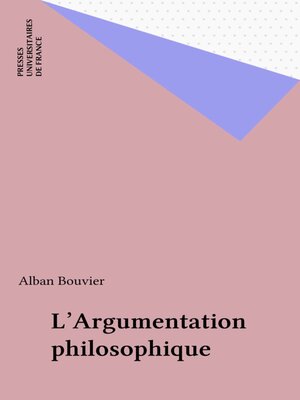 cover image of L'Argumentation philosophique
